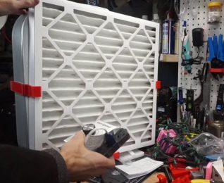 box fan with filter slot