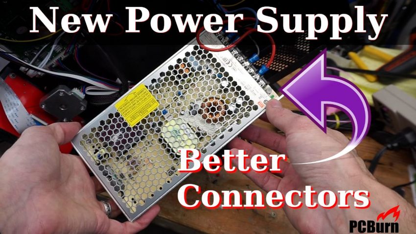A replacement 3D Printer power supply wired with new connectors